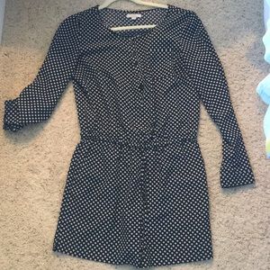 Black & White Long Sleeve Romper- Ann Taylor LOFT